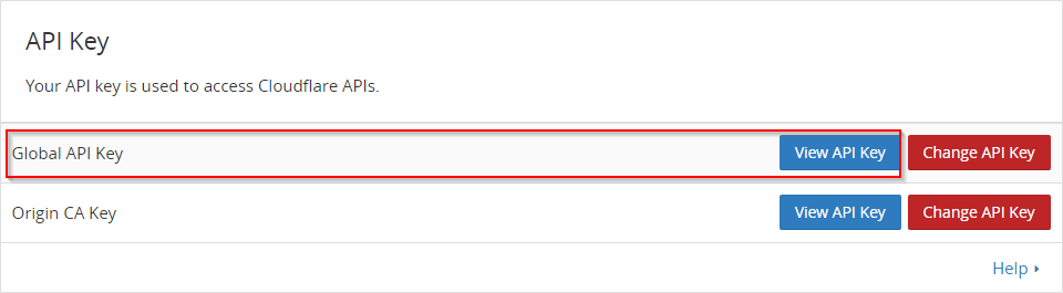Cloudflare Global API Key