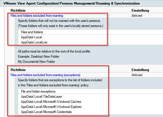 Horizon View GPO AppData Roaming